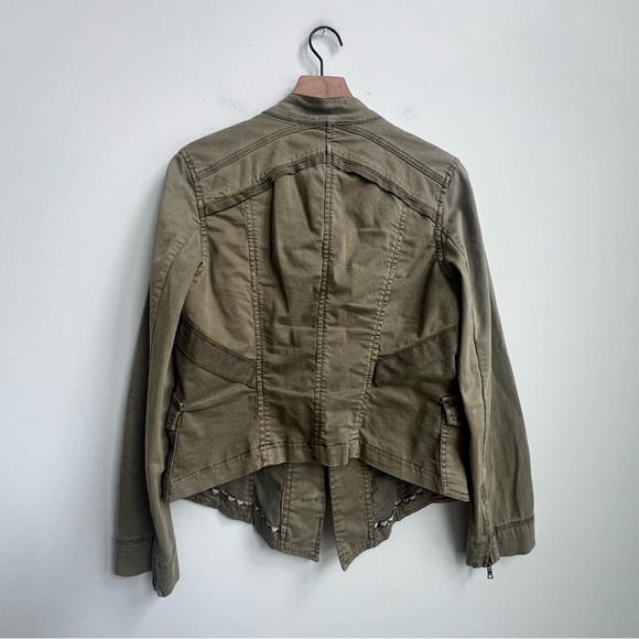 Anthropologie Marrakech Aylen Field Jacket Green Utility Medium Moto Military - Picture 12 of 15
